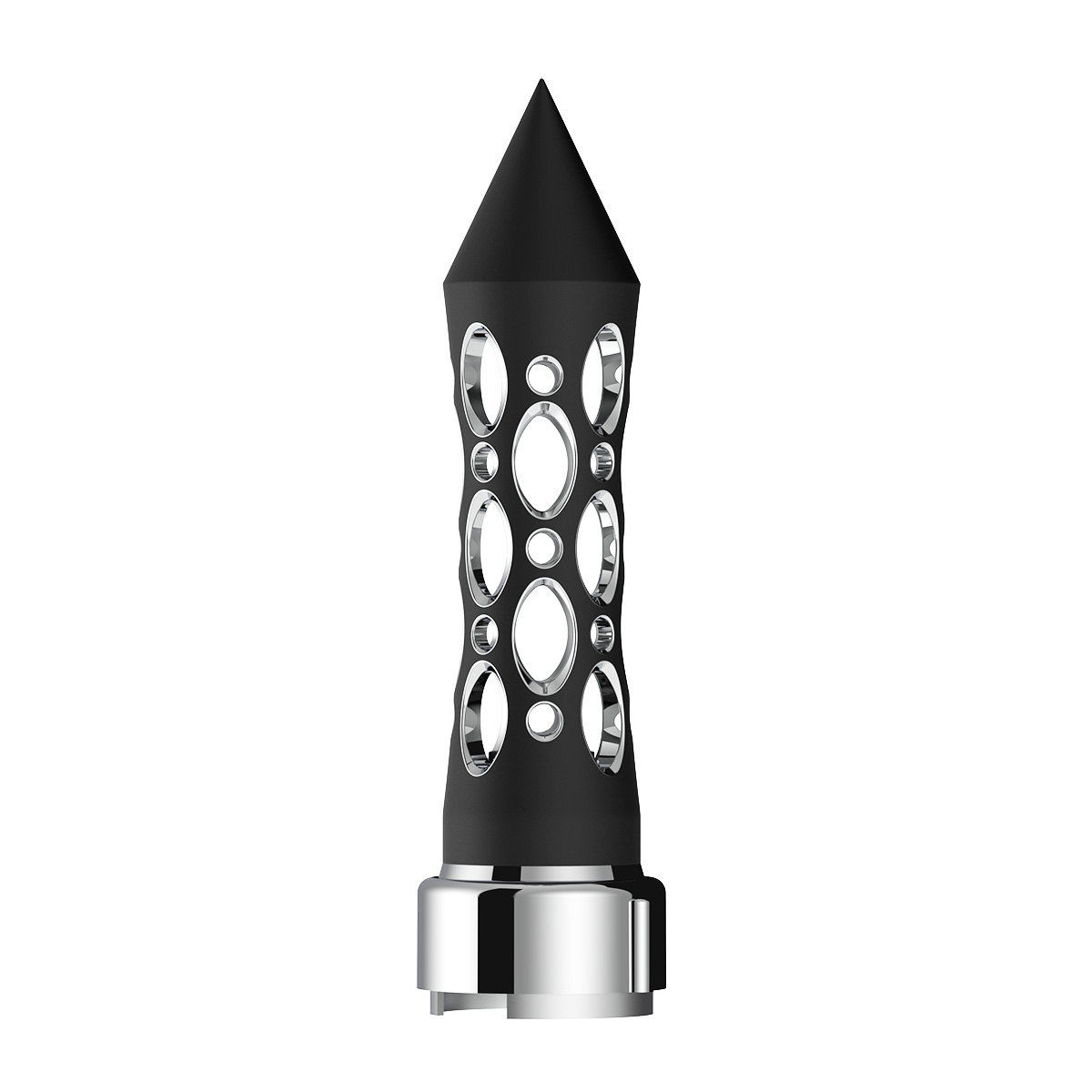 Thread-On Daytona Style Spike Gearshift Knob With LED 9/10 Speed Adapter - Black/Red LED - Thumbnail 4