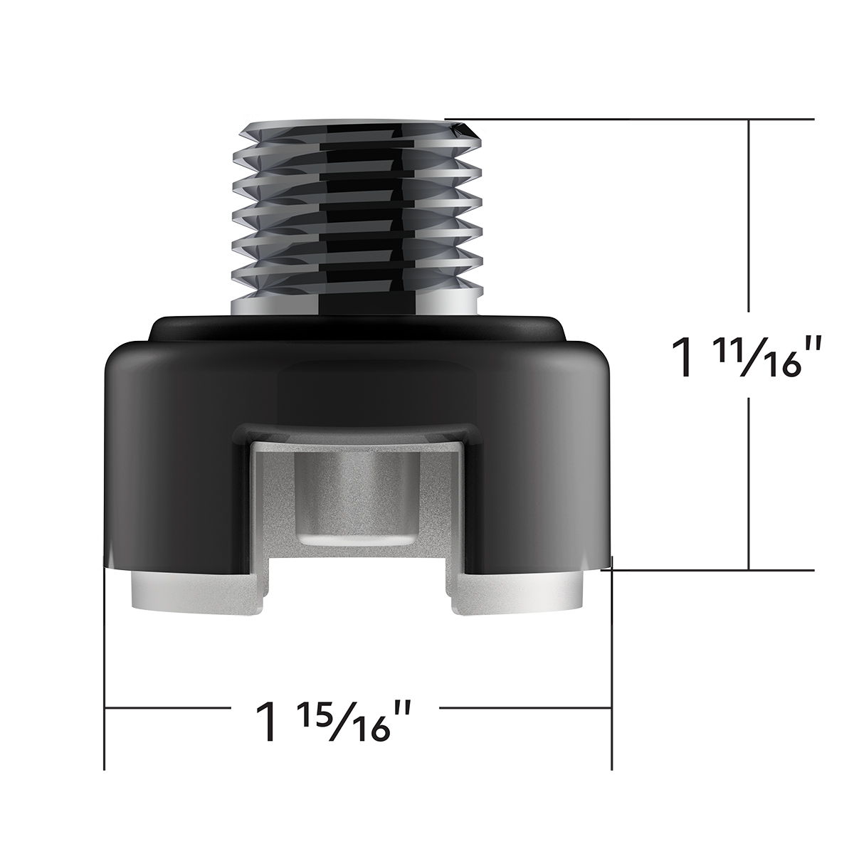 M30X3.5 Thread-On Shift Knob Mounting Adapter For Eaton Fuller Style 13/15/18 Shifter - Matte Black - Thumbnail 4