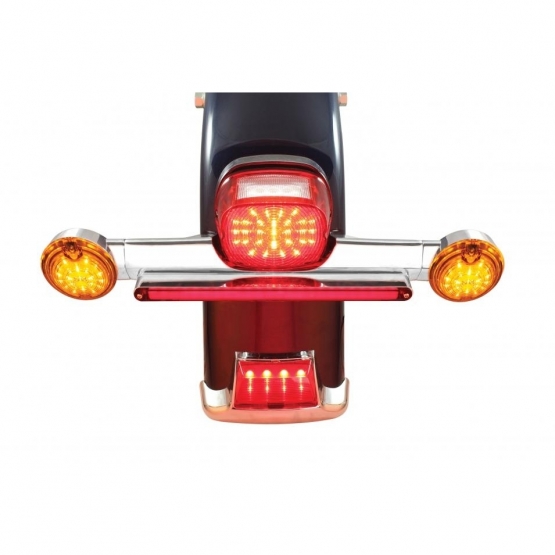 Motorcycle Rear Signal Light Bar With 24 LED 12" GloLight Bar - Red LED/Red Lens - Thumbnail 7