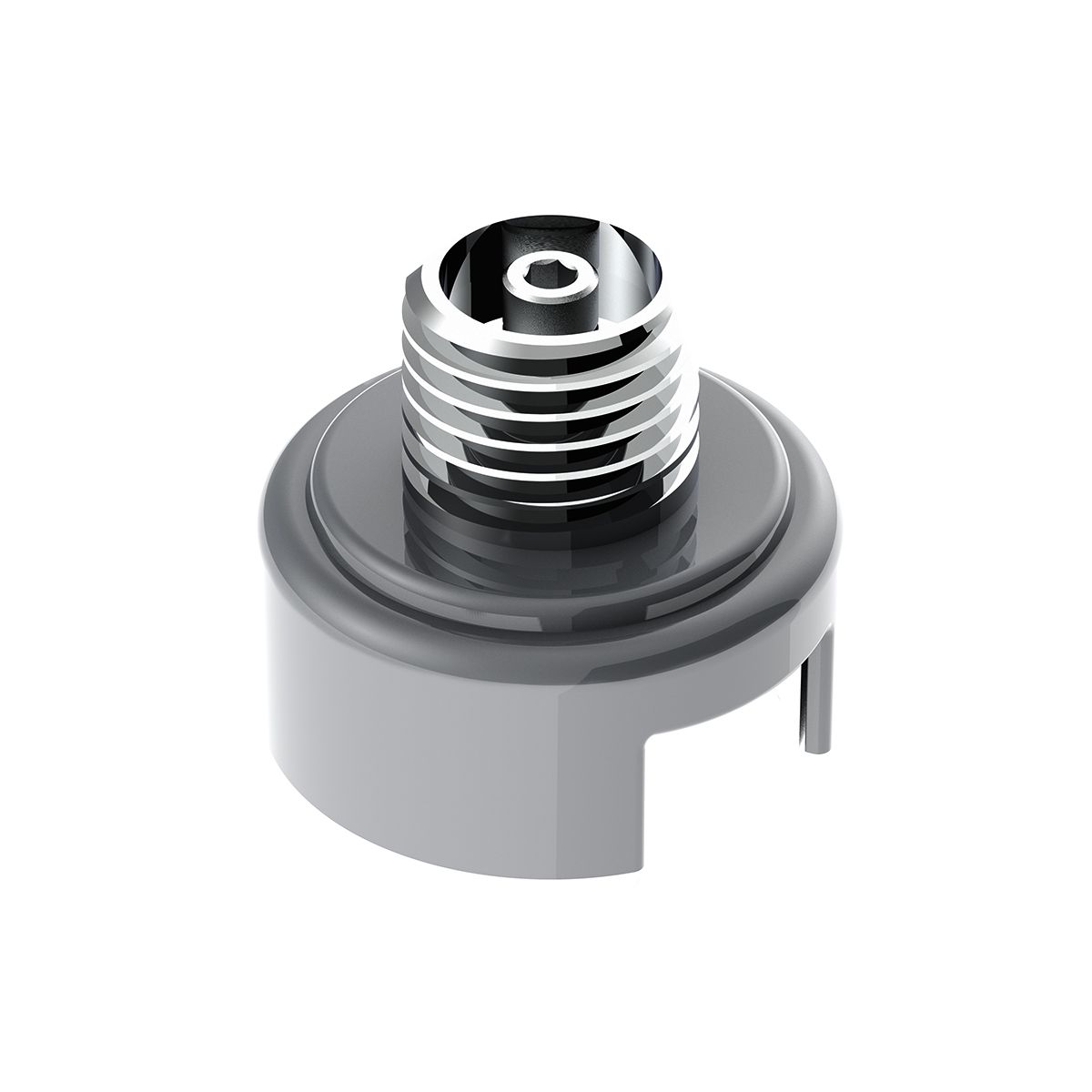 M30X3.5 Thread-On Shift Knob Mounting Adapter For Eaton Fuller Style 13/15/18 Shifter - Liquid Silver