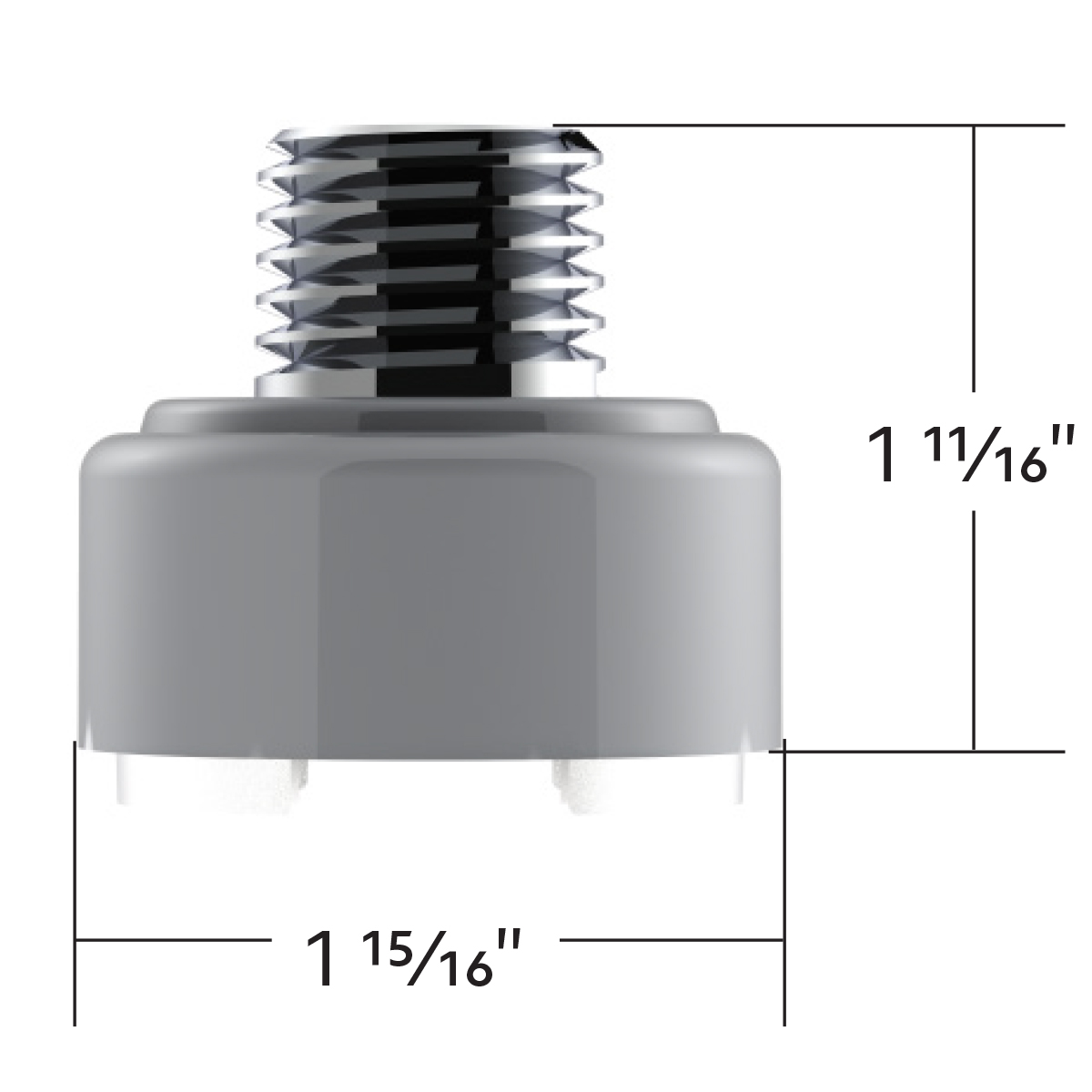 M30X3.5 Thread-On Shift Knob Mounting Adapter For Eaton Fuller Style 9/10 Shifter - Liquid Silver - Thumbnail 4