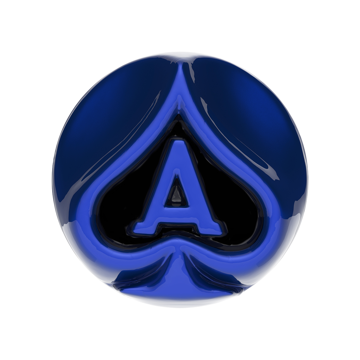 Ace Of Spades Air Valve Knob - Indigo Blue With Gloss Black Inlay - Thumbnail 2
