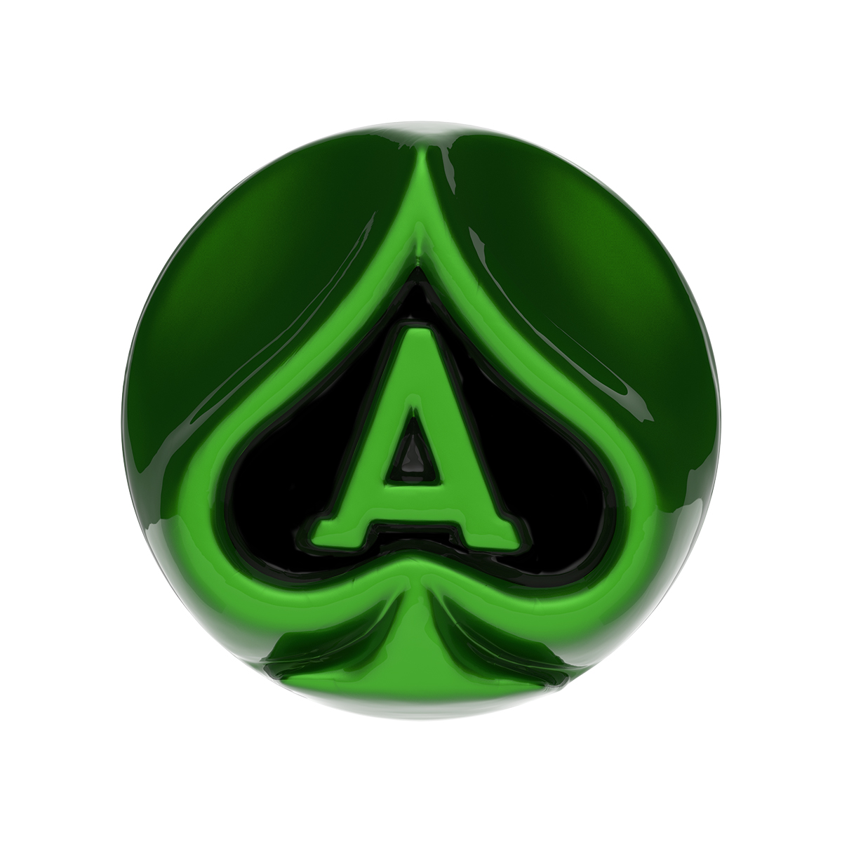 Ace Of Spades Air Valve Knob - Emerald Green With Gloss Black Inlay - Thumbnail 2