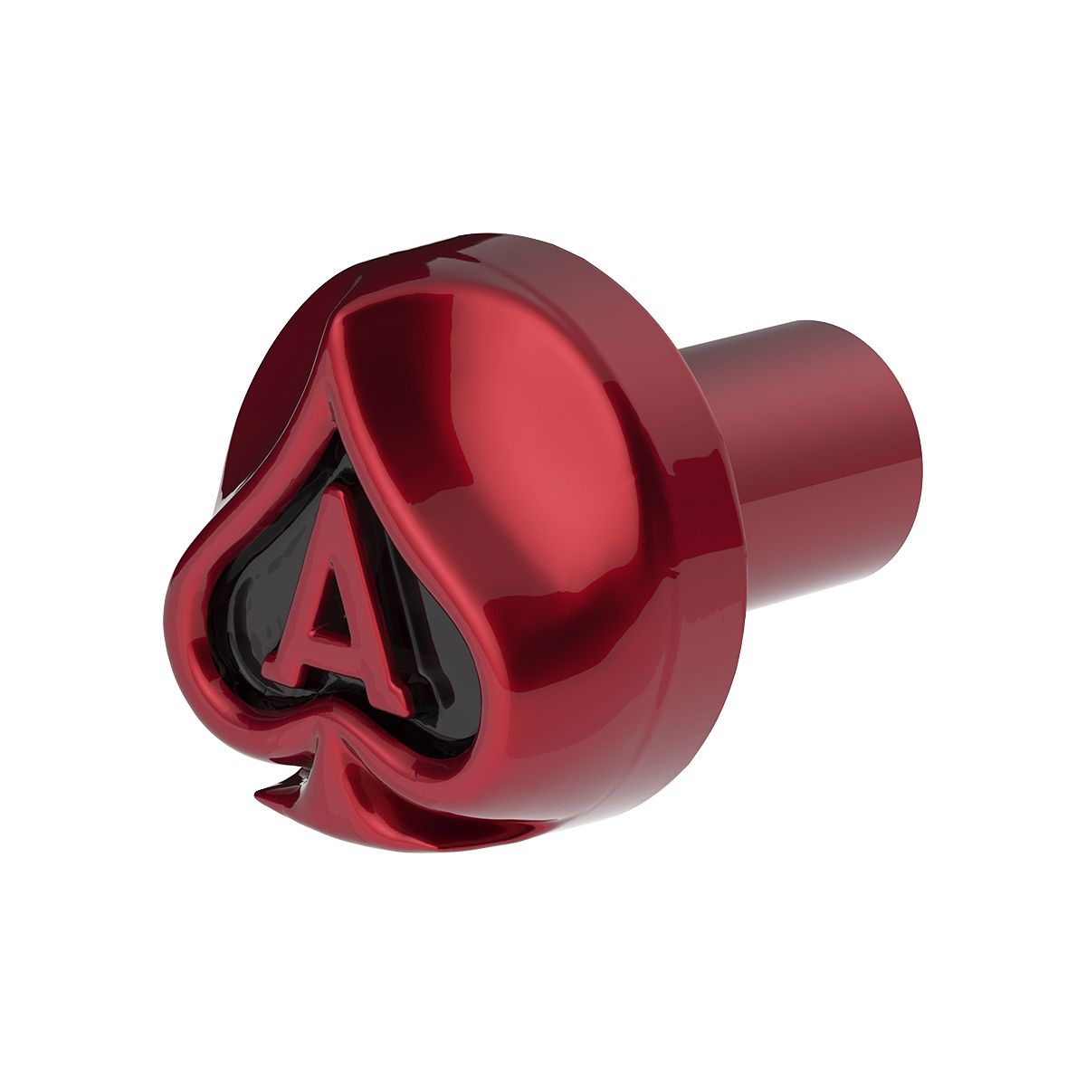 Ace Of Spades Air Valve Knob - Candy Red With Gloss Black Inlay - Thumbnail 8