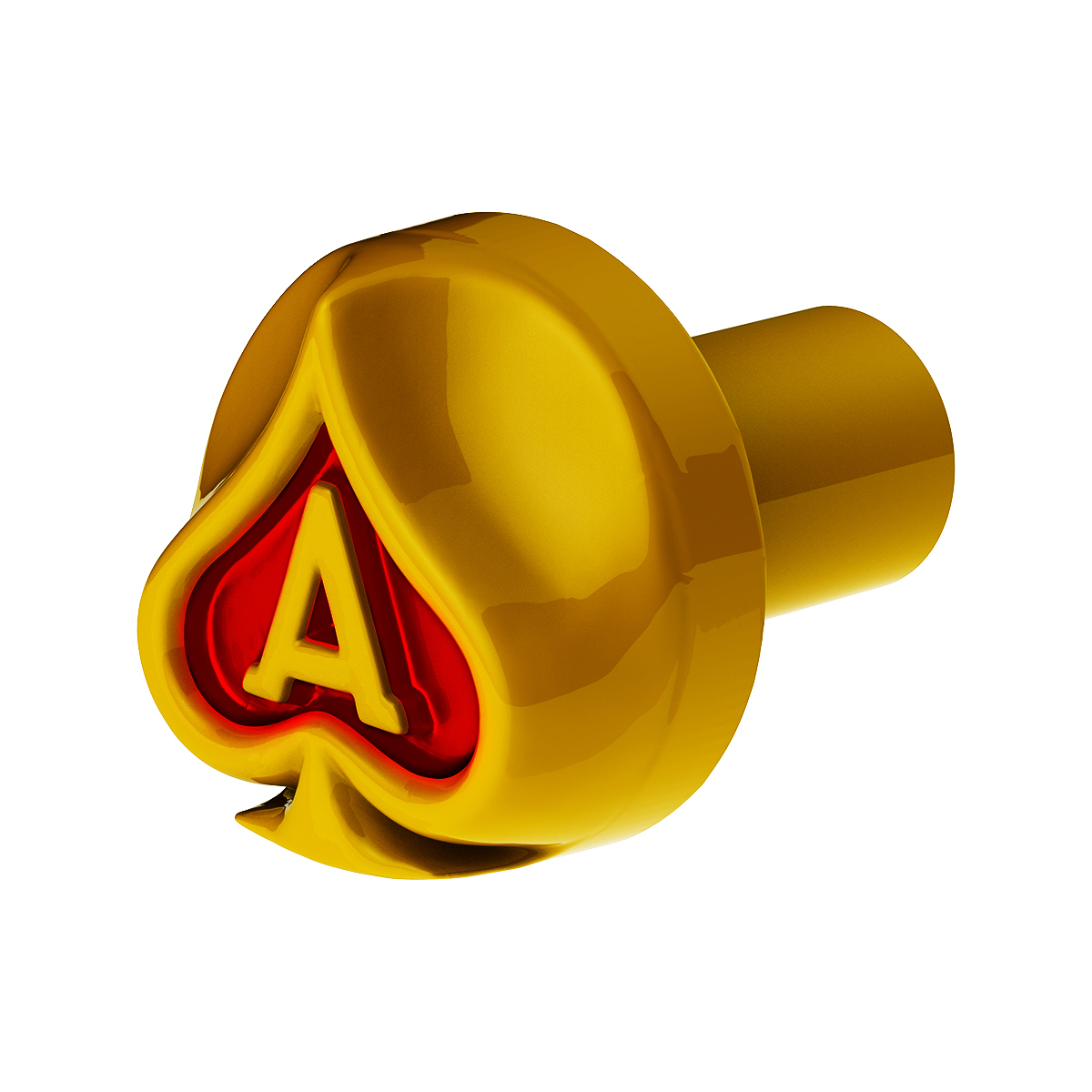 Ace Of Spades Air Valve Knob - Electric Yellow With Gloss Red Inlay - Thumbnail 7