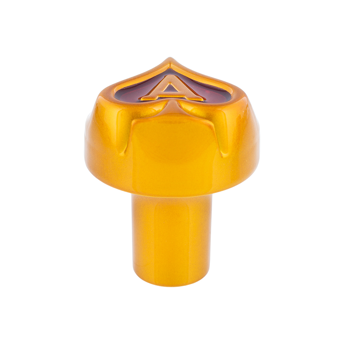 Ace Of Spades Air Valve Knob - Electric Yellow With Gloss Red Inlay - Thumbnail 8