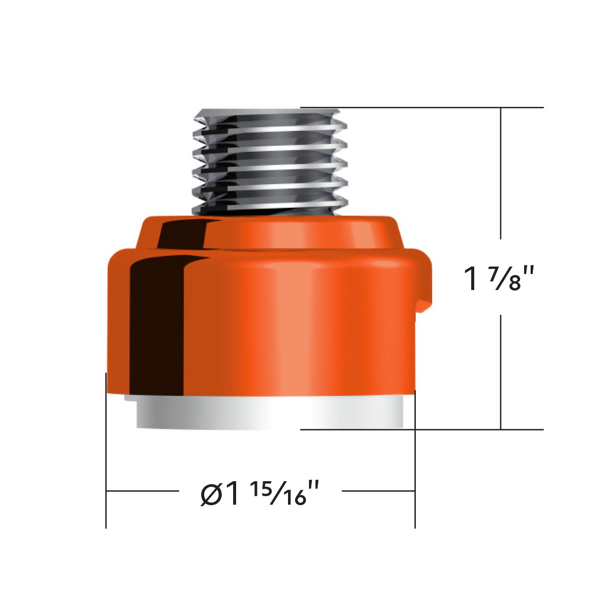 M30X3.5 Thread-On Gearshift Adapter W/LED Mount For Eaton-Fuller 13/15/18 Speed-Cadmium Orange - Thumbnail 4