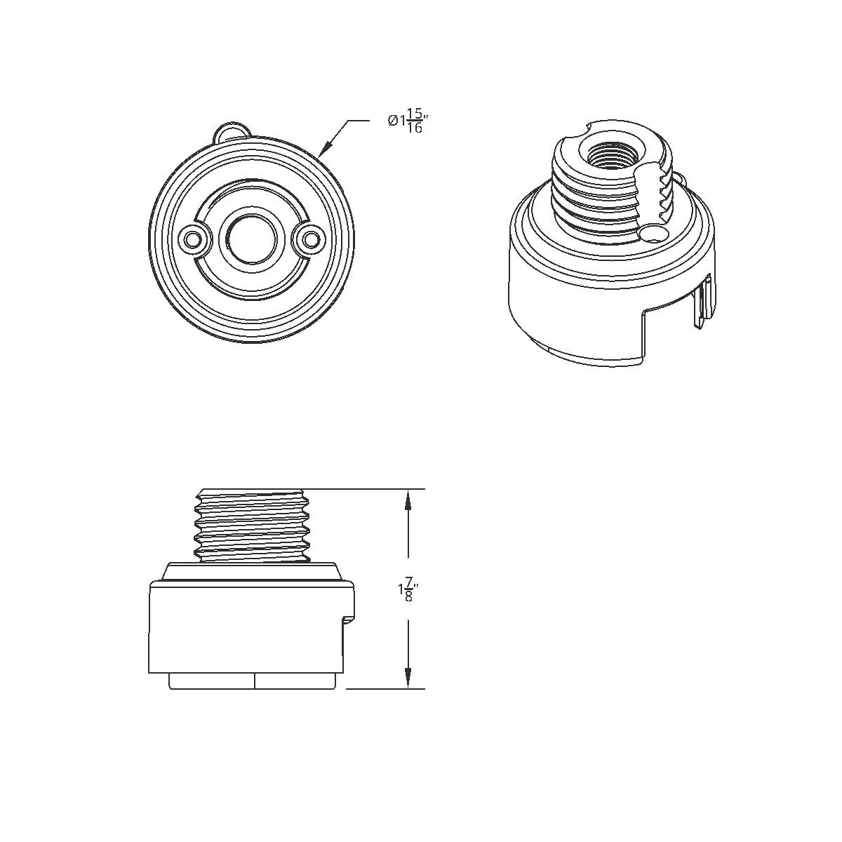 M30X3.5 Thread-On Gearshift Adapter W/LED Mount For Eaton-Fuller 13/15/18 Speed-Indigo Blue - Thumbnail 5