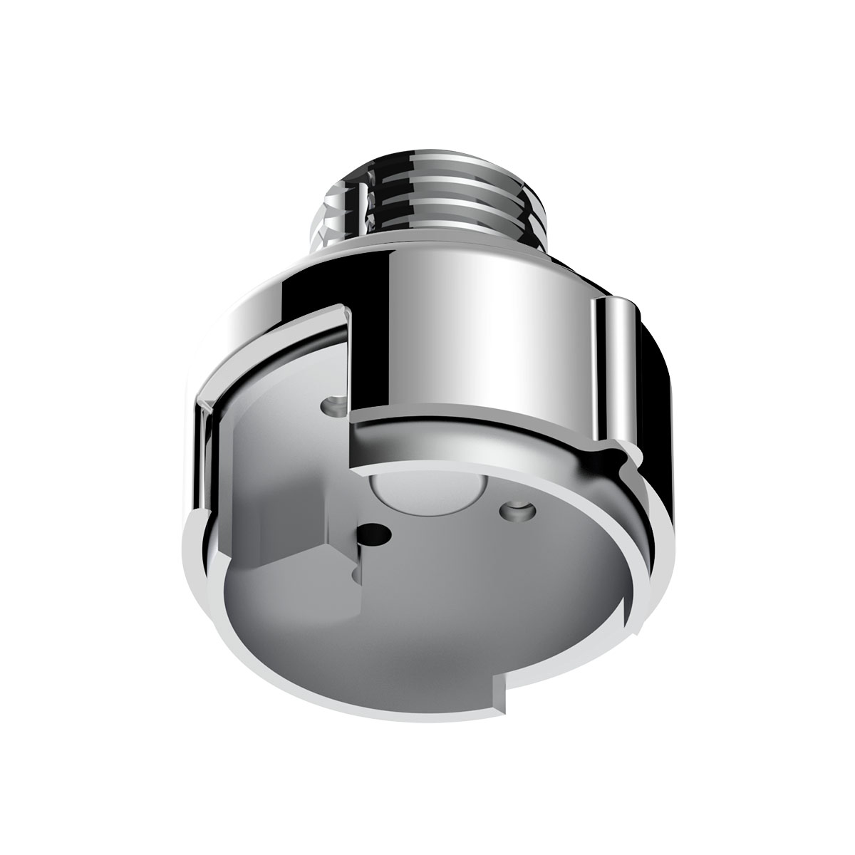 M30X3.5 Thread-On Gearshift Adapter W/LED Mount For Eaton-Fuller 13/15/18 Speed-Liquid Silver - Thumbnail 3