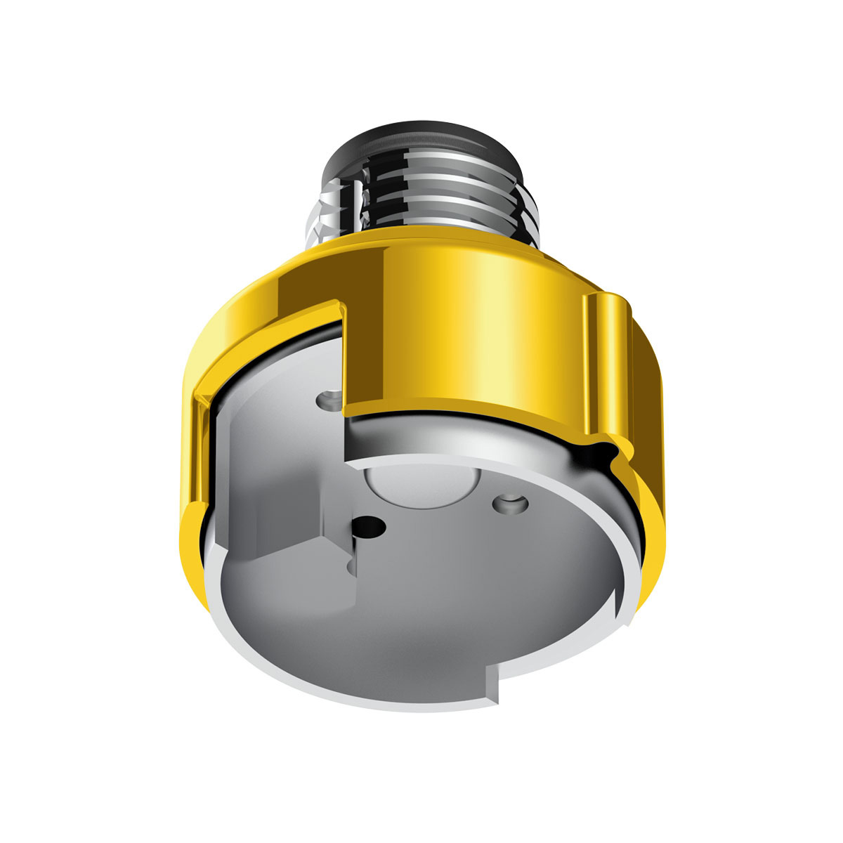 M30X3.5 Thread-On Gearshift Adapter W/LED Mount For Eaton-Fuller 13/15/18 Speed-Electric Yellow - Thumbnail 3