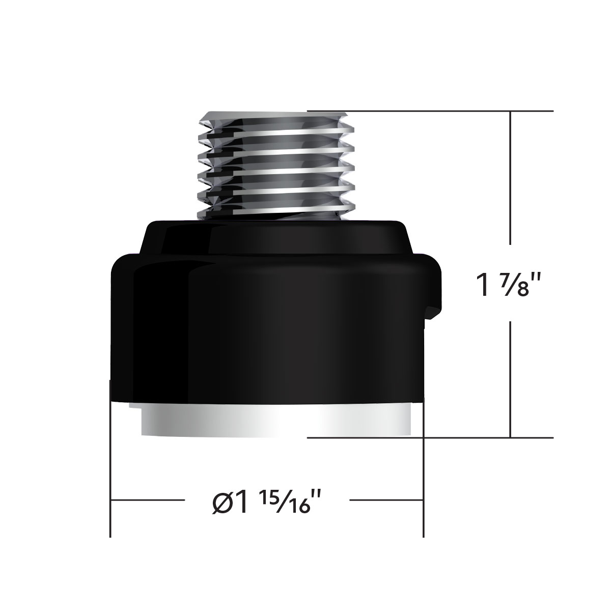 M30X3.5 Thread-On Gearshift Adapter W/LED Mount For Eaton-Fuller 13/15/18 Speed-Matte Black - Thumbnail 4