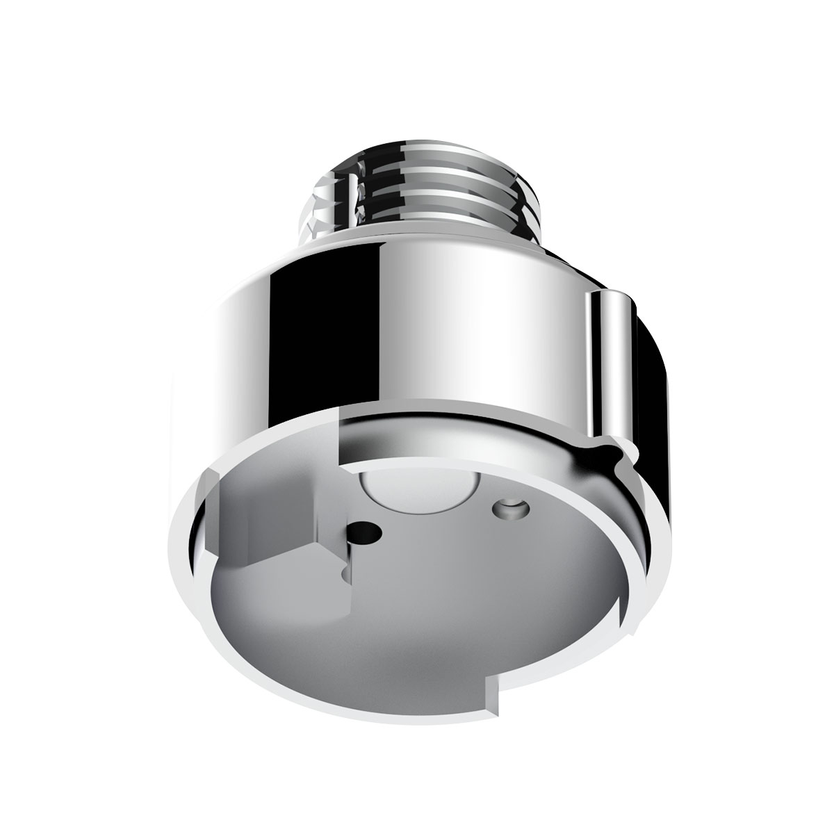 M30X3.5 Thread-On Gearshift Adapter W/LED Mount For Eaton-Fuller 9/10 Speed -Liquid Silver - Thumbnail 3