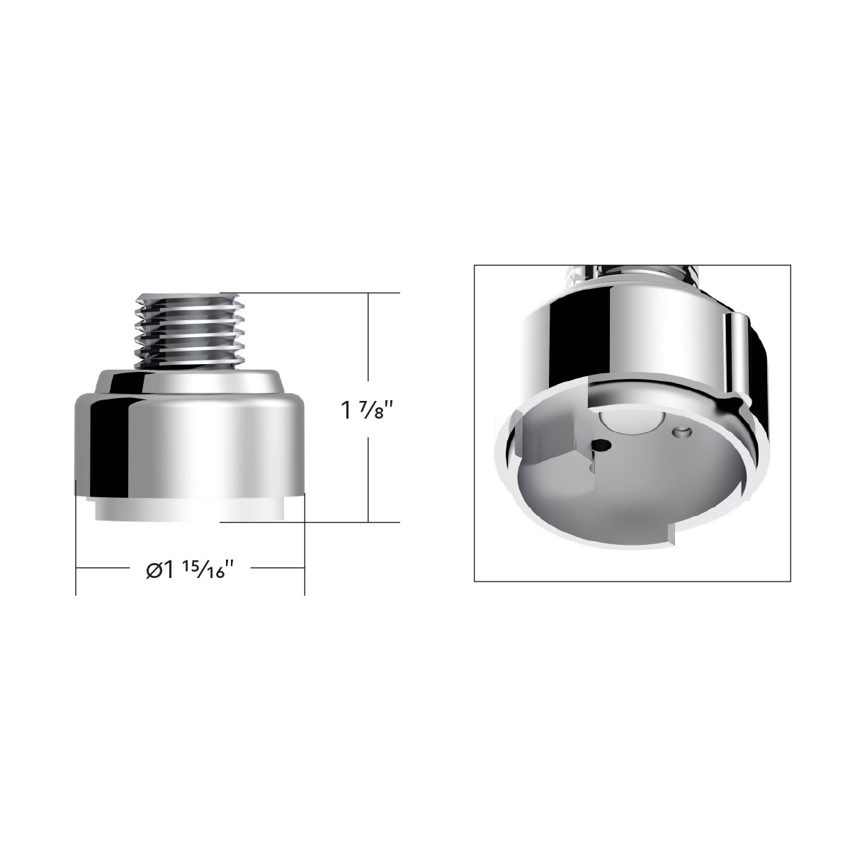 M30X3.5 Thread-On Gearshift Adapter W/LED Mount For Eaton-Fuller 9/10 Speed -Liquid Silver - Thumbnail 4