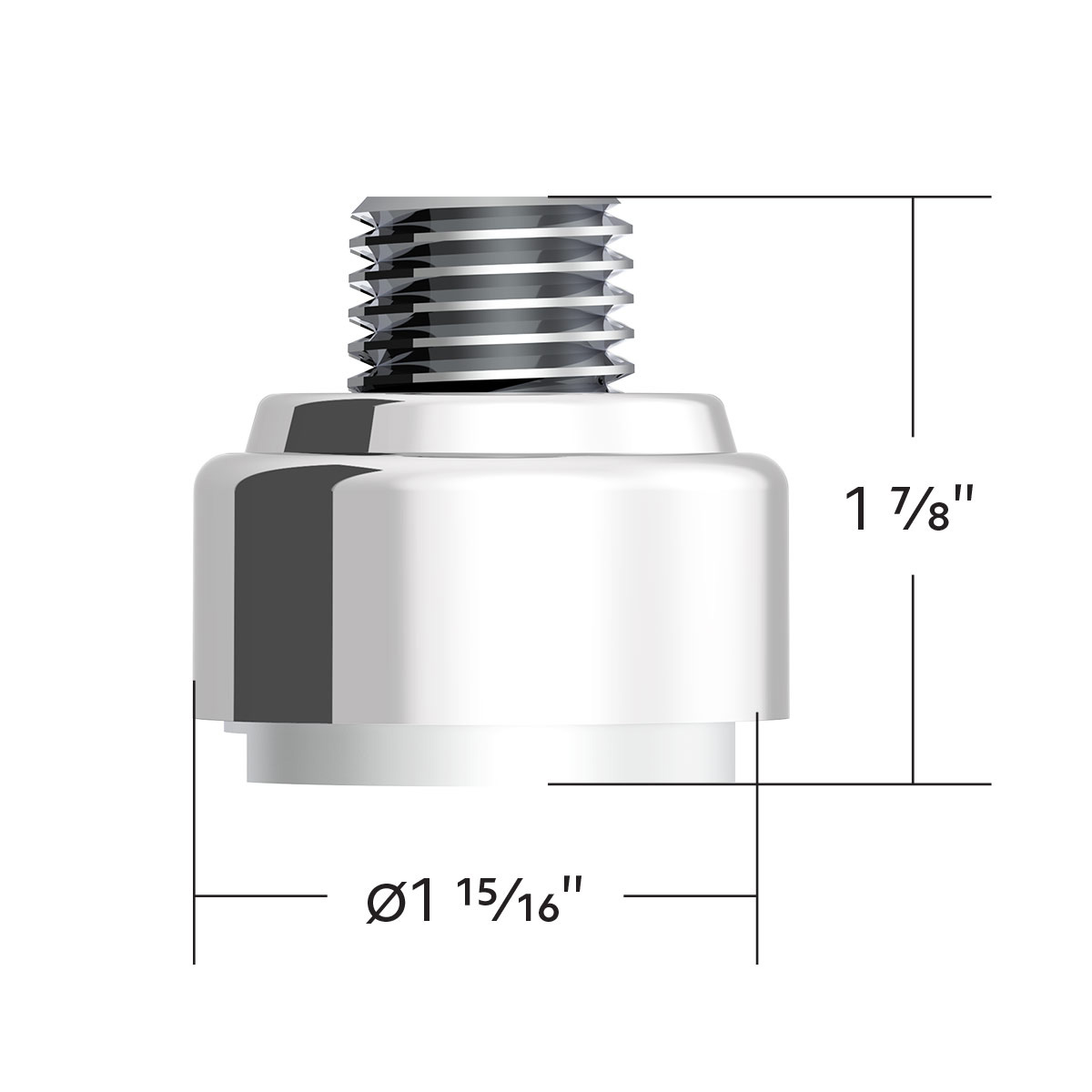 M30X3.5 Thread-On Gearshift Adapter W/LED Mount For Eaton-Fuller 9/10 Speed -Pearl White - Thumbnail 4