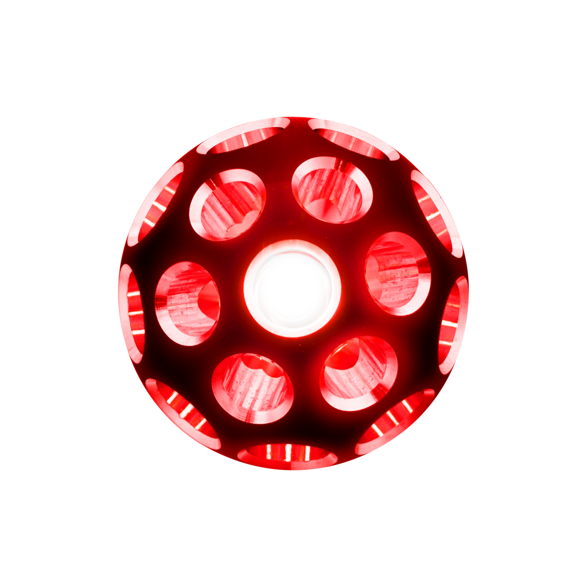 Thread-On Matte Black Phoenix Style Ball Gearshift Knob With LED 13/15/18 Speed Adapter-Red LED - Thumbnail 4