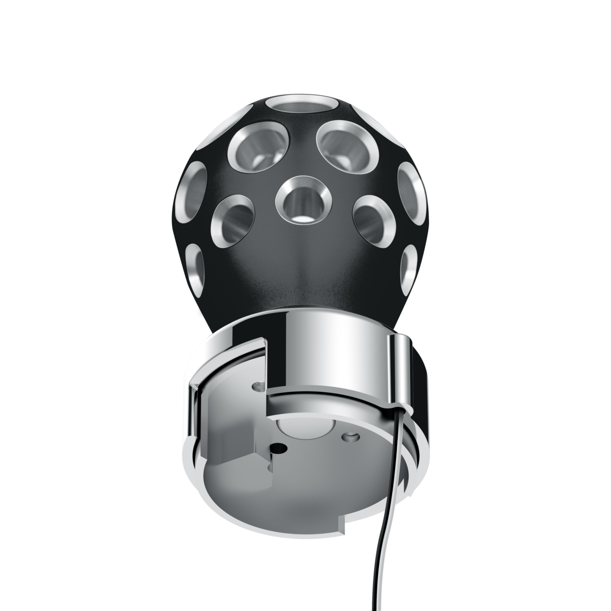 Thread-On Matte Black Phoenix Style Ball Gearshift Knob With LED 13/15/18 Speed Adapter-Red LED - Thumbnail 6