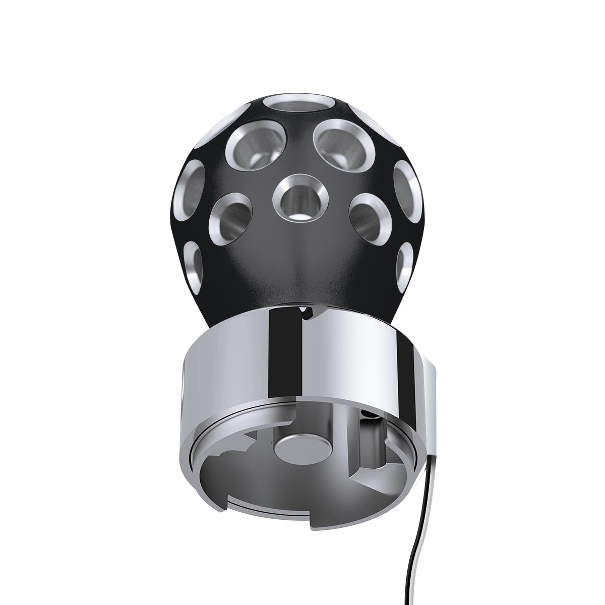 Thread-On Matte Black Phoenix Style Ball Gearshift Knob With LED 9/10 Speed Adapter-Amber LED - Thumbnail 7