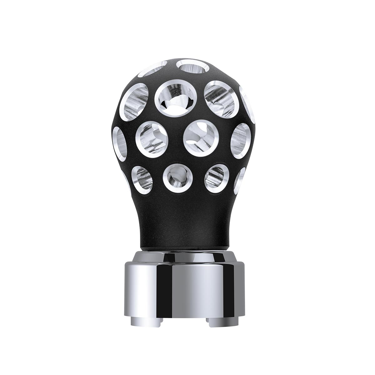 Thread-On Matte Black Phoenix Style Ball Gearshift Knob With LED 9/10 Speed Adapter-Red LED - Thumbnail 2