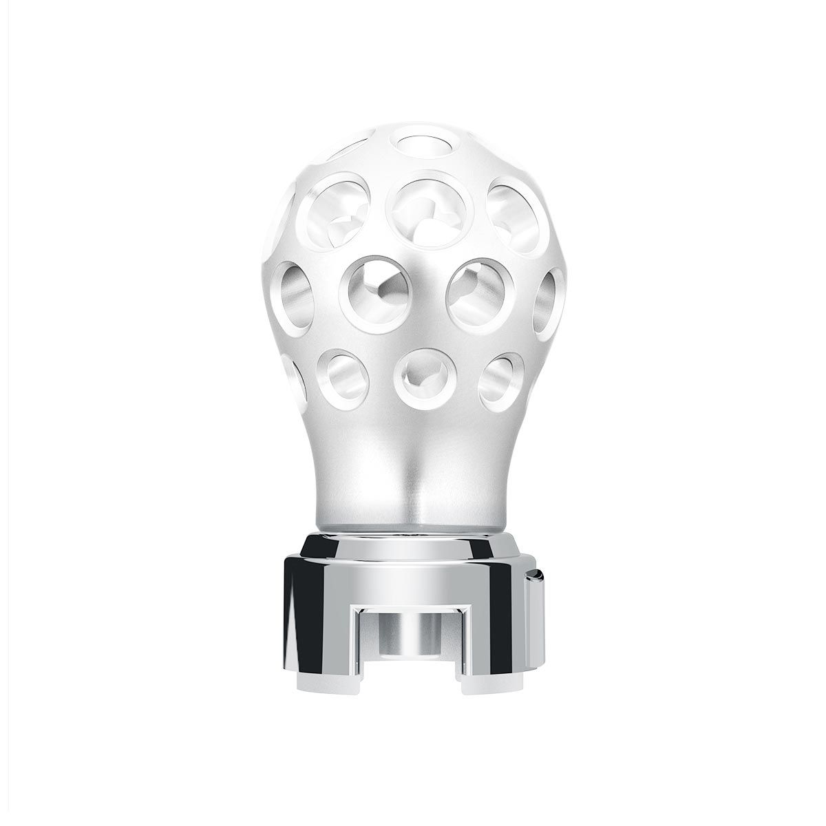 Thread-On Annodized Phoenix Style Ball Gearshift Knob With LED 13/15/18 Speed Adapter-White LED