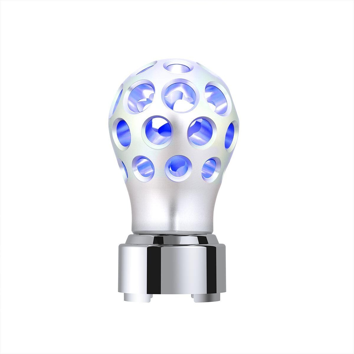 Thread-On Annodized Phoenix Style Ball Gearshift Knob With LED 9/10 Speed Adapter-Blue LED - Thumbnail 11