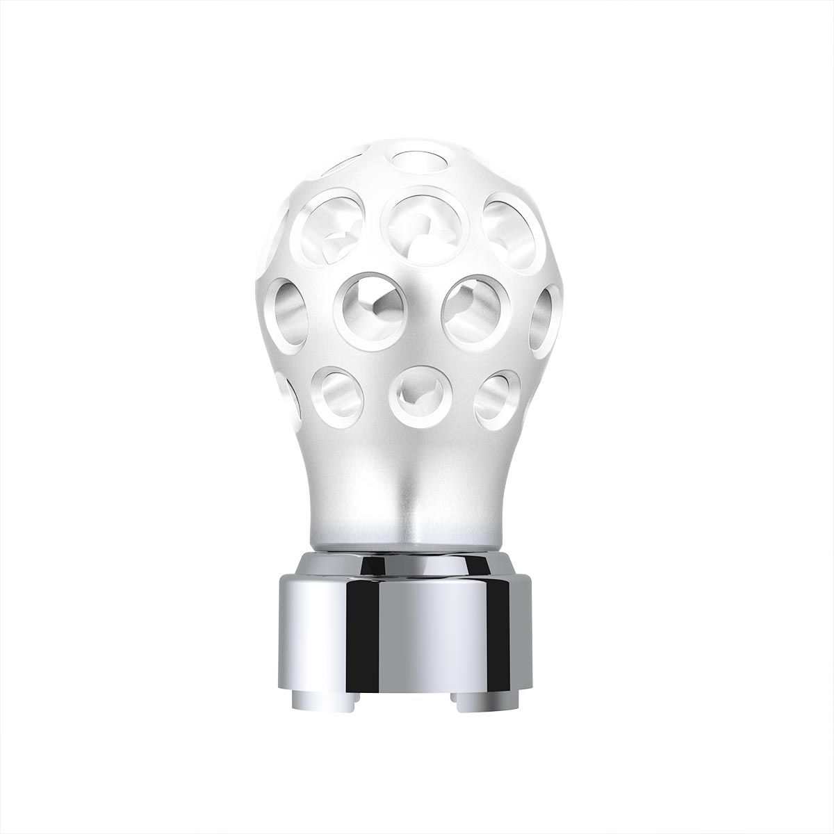 Thread-On Annodized Phoenix Style Ball Gearshift Knob With LED 9/10 Speed Adapter-White LED