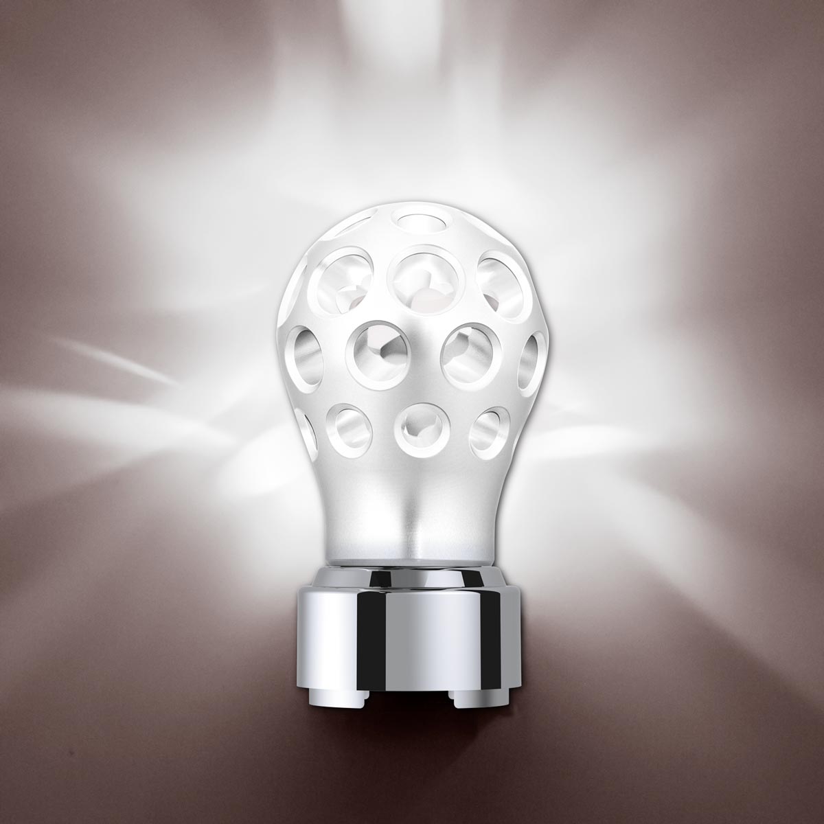 Thread-On Annodized Phoenix Style Ball Gearshift Knob With LED 9/10 Speed Adapter-White LED - Thumbnail 10