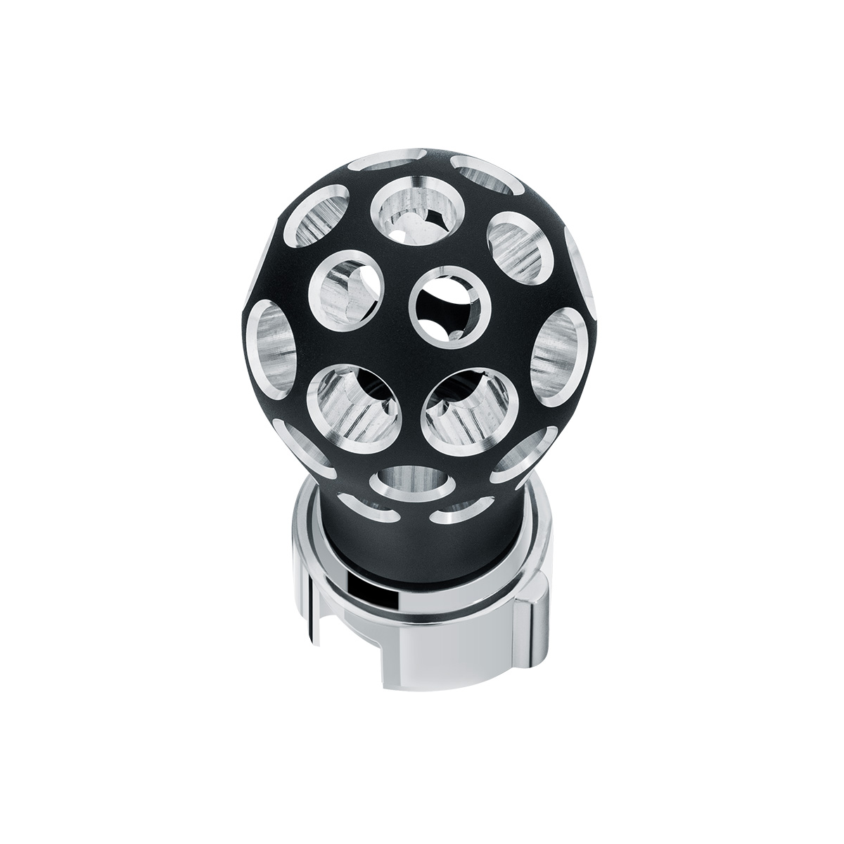 Thread-On Matte Black Phoenix Style Ball Gearshift Knob With LED 13/15/18 Speed Adapter-Green LED - Thumbnail 4