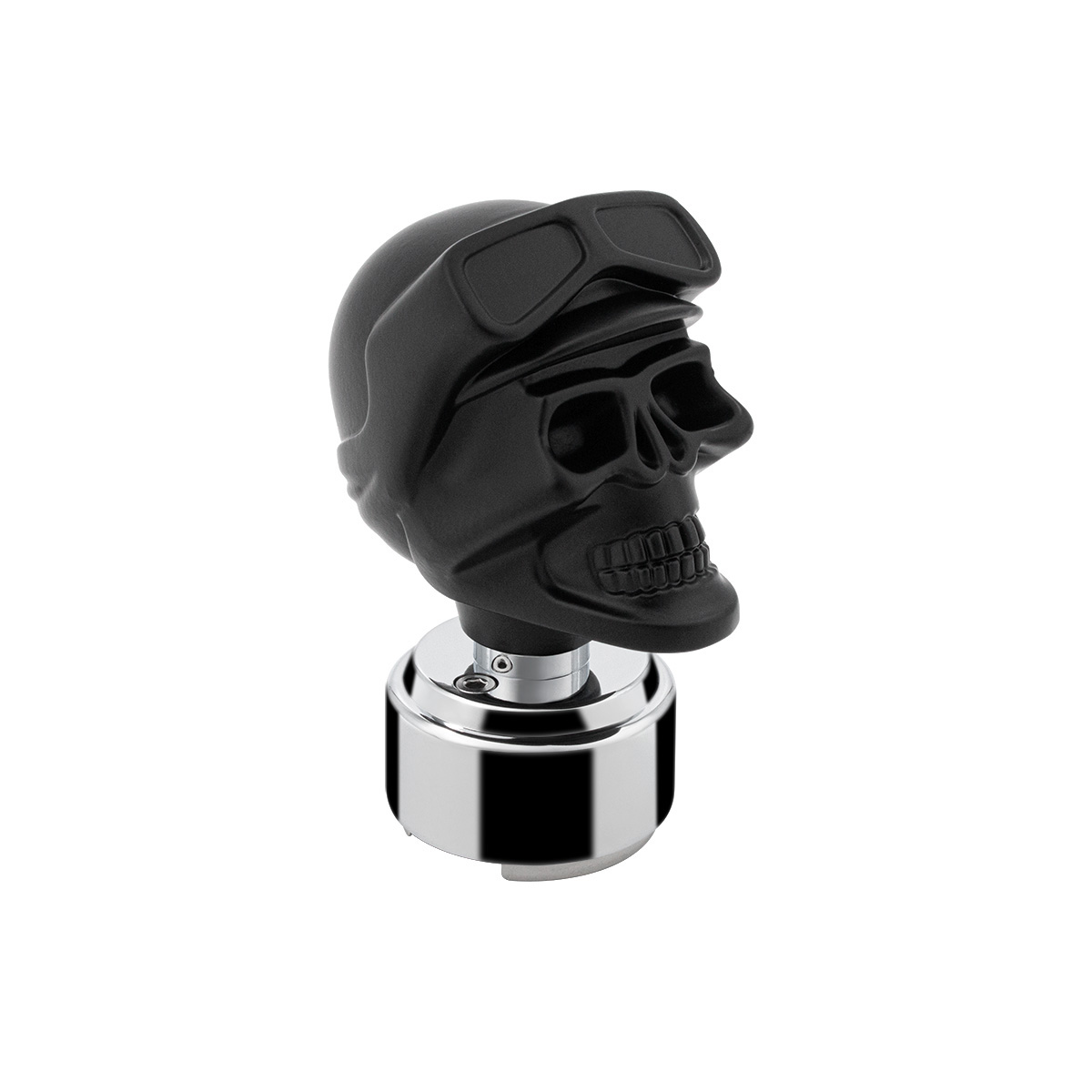 Thread-On Skull Biker Shift Knob & Adapter For Eaton Fuller Style 9/10 Shifter-Black - Thumbnail 2