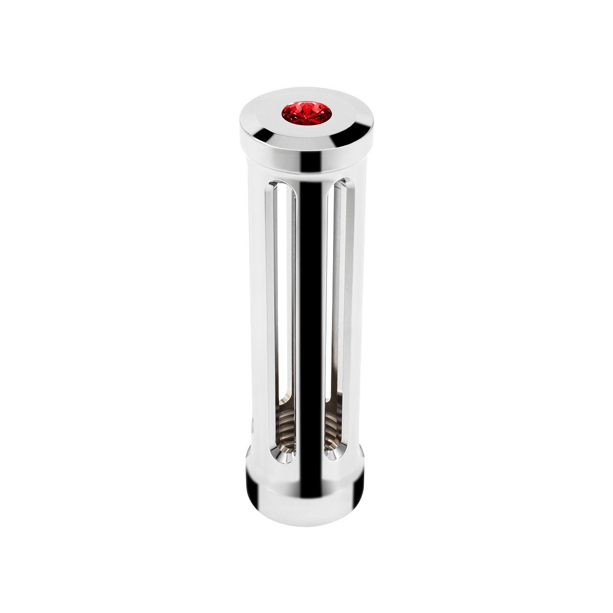 M30X3.5 Thread-On Sonoma Style Gearshift Knob-Red Crystal/Chrome