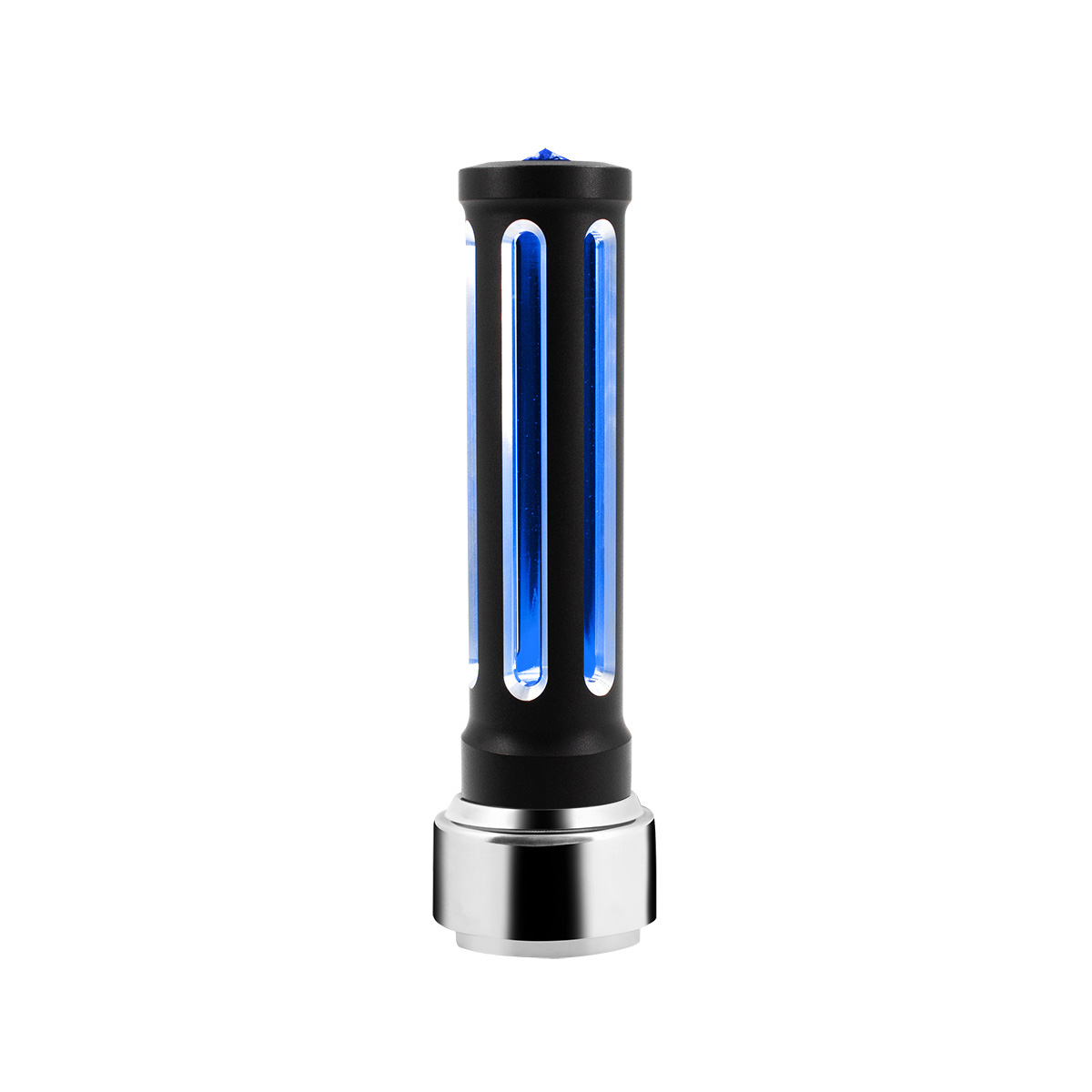 Thread-On Matte Black Sonoma Style Gearshift Knob With LED 9/10 Speed Adapter-Blue Crystal/Blue LED - Thumbnail 5