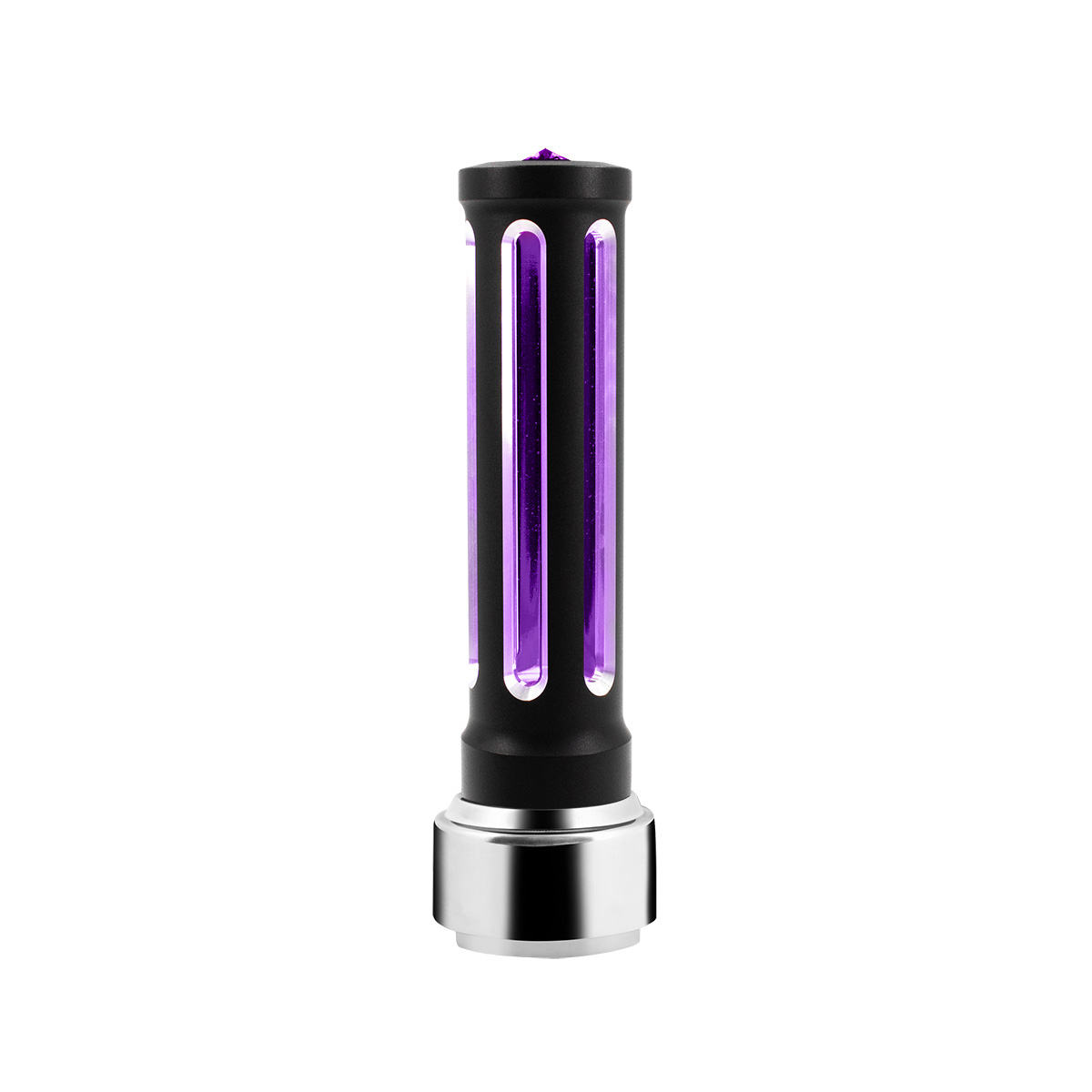 Thread-On Matte Black Sonoma Style Gearshift Knob With LED 9/10 Speed Adapter-Purple Crystal/Purple LED - Thumbnail 5