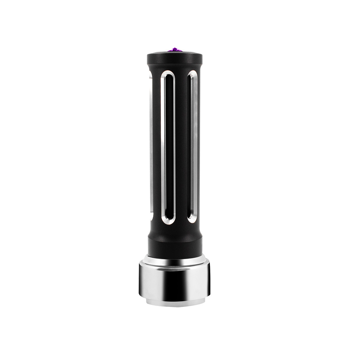 Thread-On Matte Black Sonoma Style Gearshift Knob With LED 9/10 Speed Adapter-Purple Crystal/Purple LED - Thumbnail 6