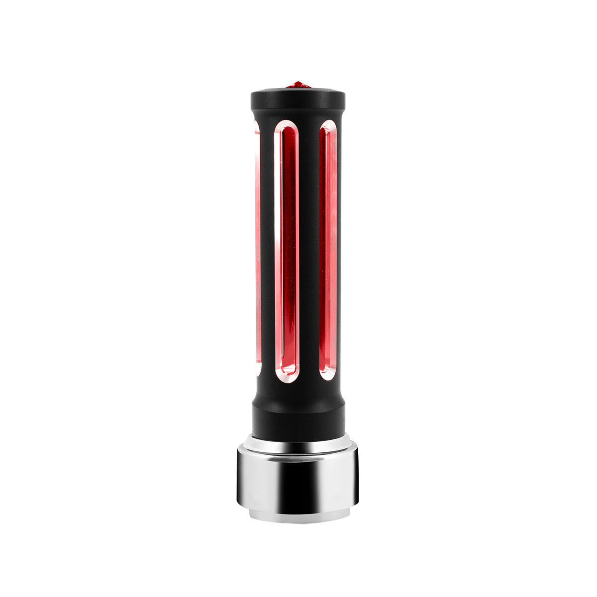 Thread-On Matte Black Sonoma Style Gearshift Knob With LED 9/10 Speed Adapter-Red Crystal/Red LED - Thumbnail 5