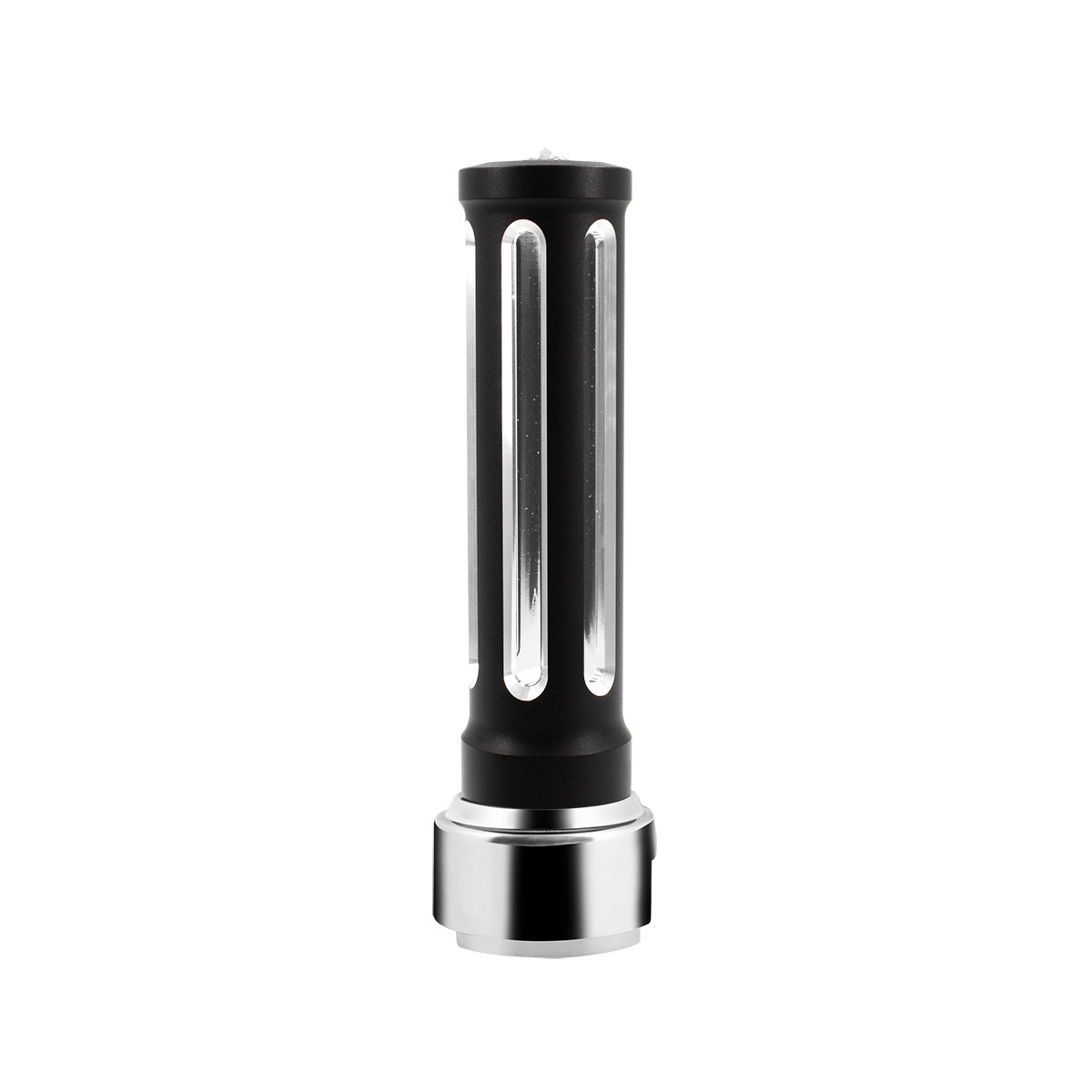 Thread-On Matte Black Sonoma Style Gearshift Knob With LED 13/15/18 Speed Adapter-Clear Crystal/White LED - Thumbnail 5