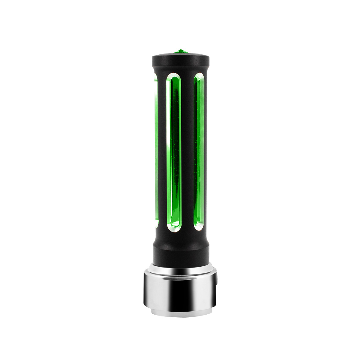Thread-On Matte Black Sonoma Style Gearshift Knob With LED 13/15/18 Speed Adapter-Dark Green Crystal/Green LED - Thumbnail 5
