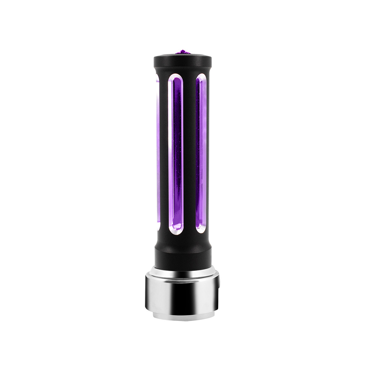 Thread-On Matte Black Sonoma Style Gearshift Knob With LED 13/15/18 Speed Adapter-Purple Crystal/Purple LED - Thumbnail 5