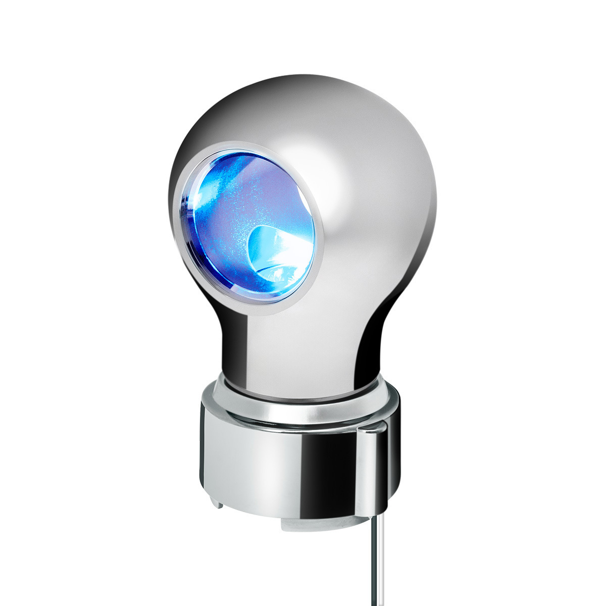 Thread-On Chrome Charlotte Style Gearshift Knob With LED 9/10 Speed Adapter-Blue LED - Thumbnail 9