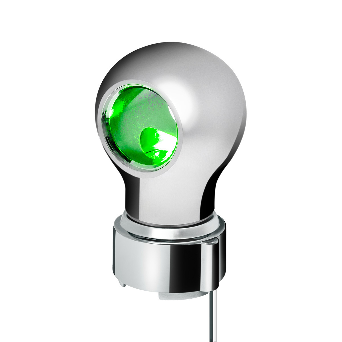 Thread-On Chrome Charlotte Style Gearshift Knob With LED 9/10 Speed Adapter-Green LED - Thumbnail 9