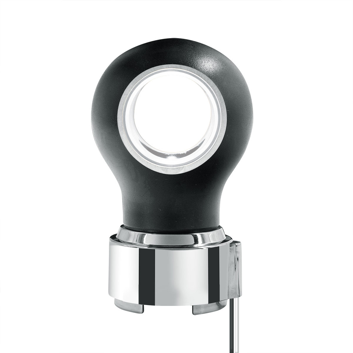 Thread-On Matte Black Charlotte Style Gearshift Knob With LED 9/10 Speed Adapter-White LED - Thumbnail 3