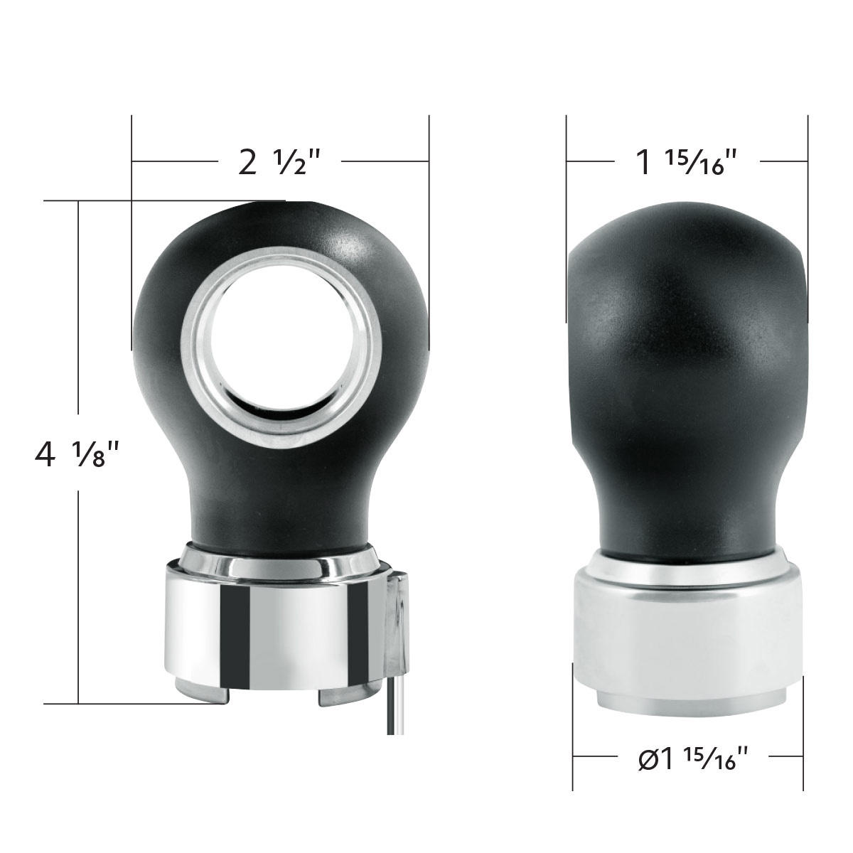 Thread-On Matte Black Charlotte Style Gearshift Knob With LED 9/10 Speed Adapter-White LED - Thumbnail 8