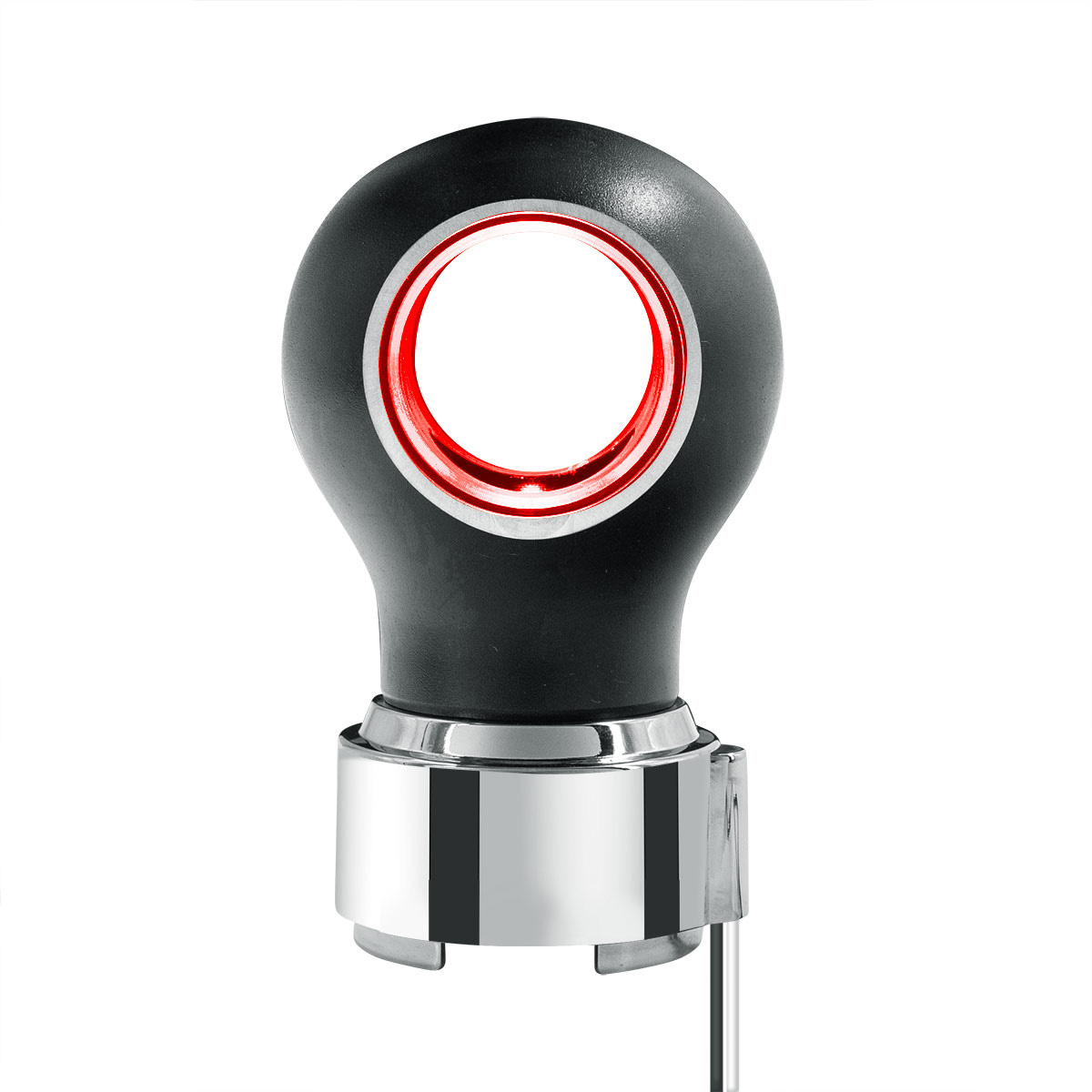 Thread-On Matte Black Charlotte Style Gearshift Knob With LED 9/10 Speed Adapter-Red LED - Thumbnail 3
