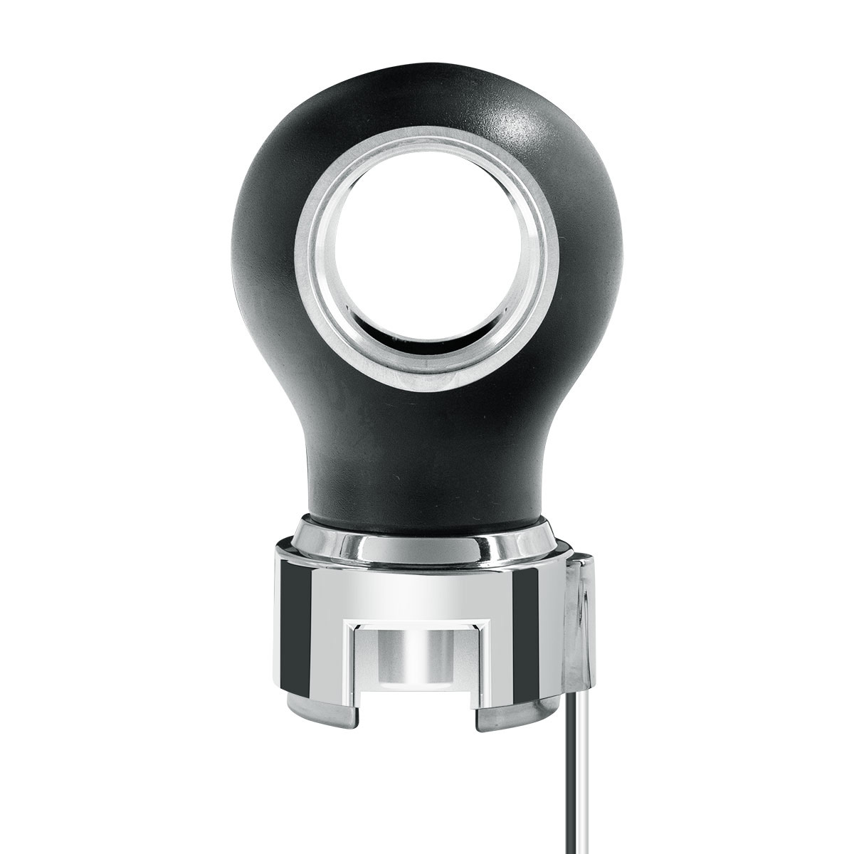 Thread-On Matte Black Charlotte Style Gearshift Knob With LED 13/15/18 Speed Adapter-Amber LED - Thumbnail 4