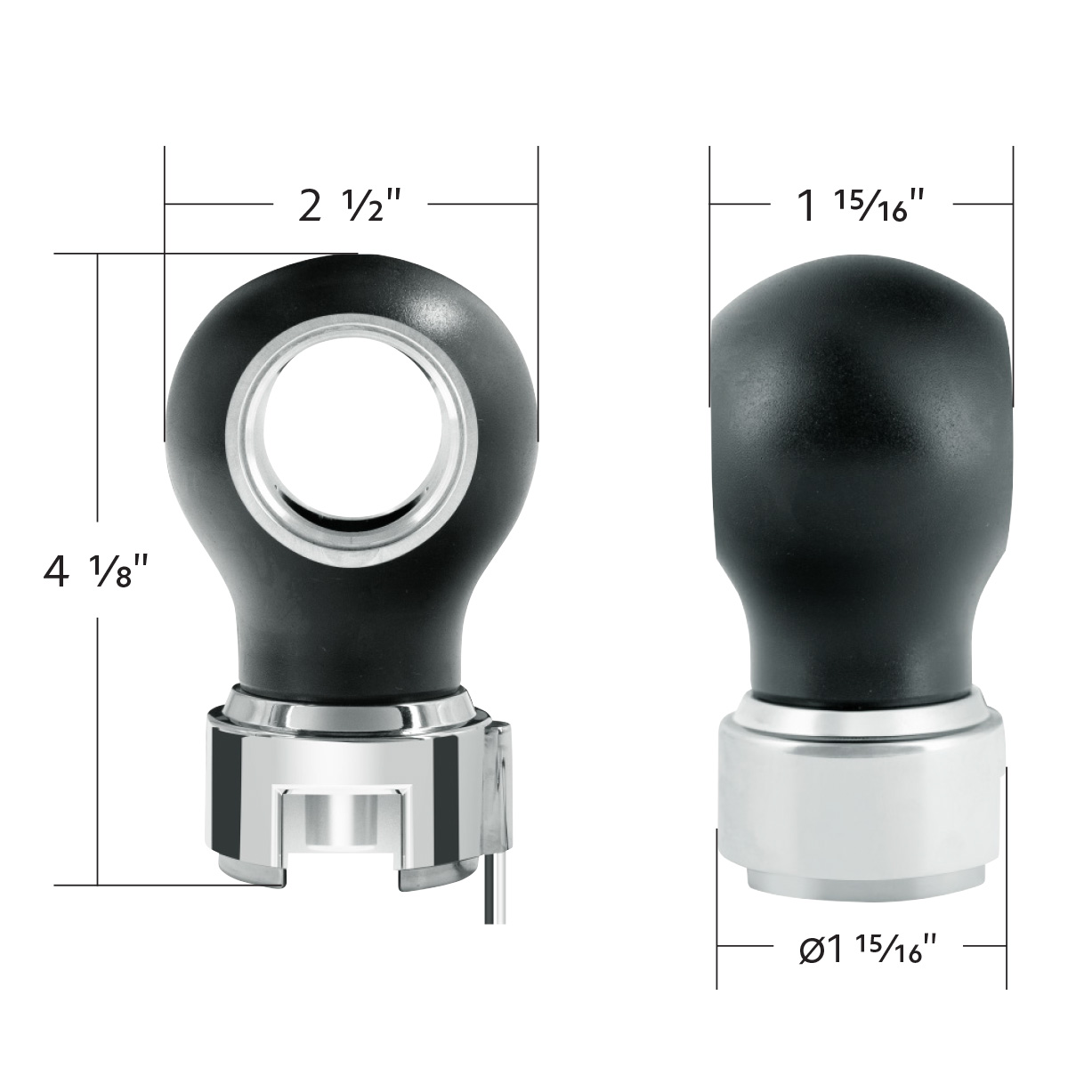 Thread-On Matte Black Charlotte Style Gearshift Knob With LED 13/15/18 Speed Adapter-Purple LED - Thumbnail 8