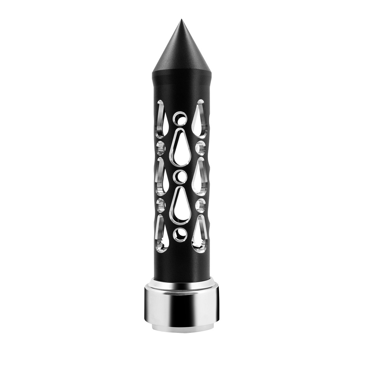 Thread-On Brooklyn Style Spike Gearshift Knob With 9/10 Speed Adapter - Matte Black/Vertical - Thumbnail 3