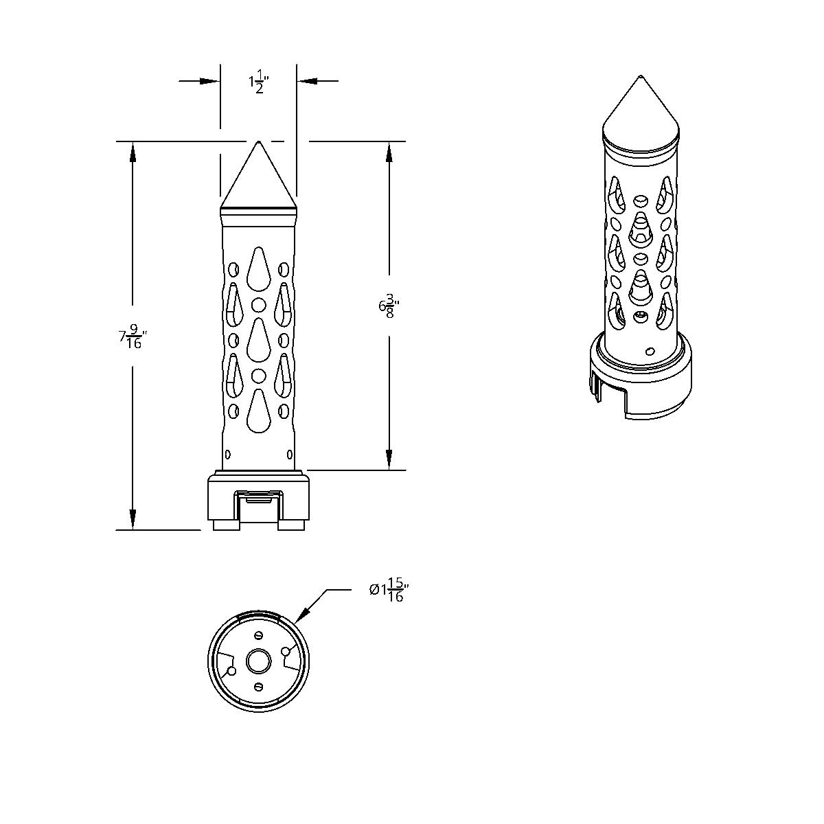 Thread-On Brooklyn Style Spike Gearshift Knob With LED 13/15/18 Speed Adapter-Matte Black/Amber LED - Thumbnail 11