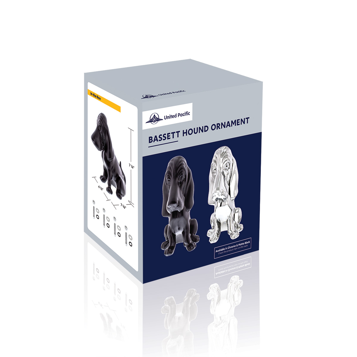 Die-Cast Bassett Hound Hood Ornament - Chrome - Thumbnail 5