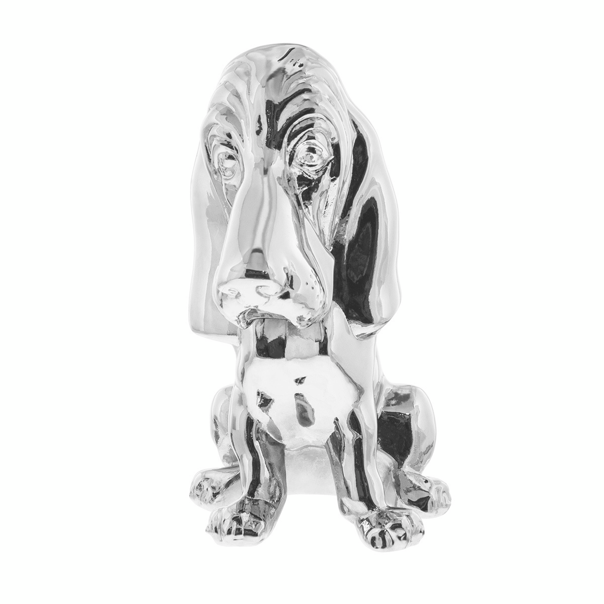 Die-Cast Bassett Hound Hood Ornament - Chrome - Thumbnail 7