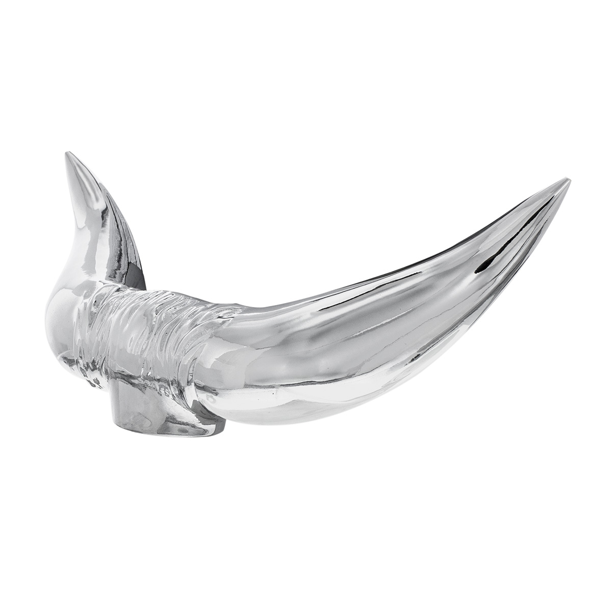 Die-Cast Bull Horn Hood Ornament - Chrome - Thumbnail 2