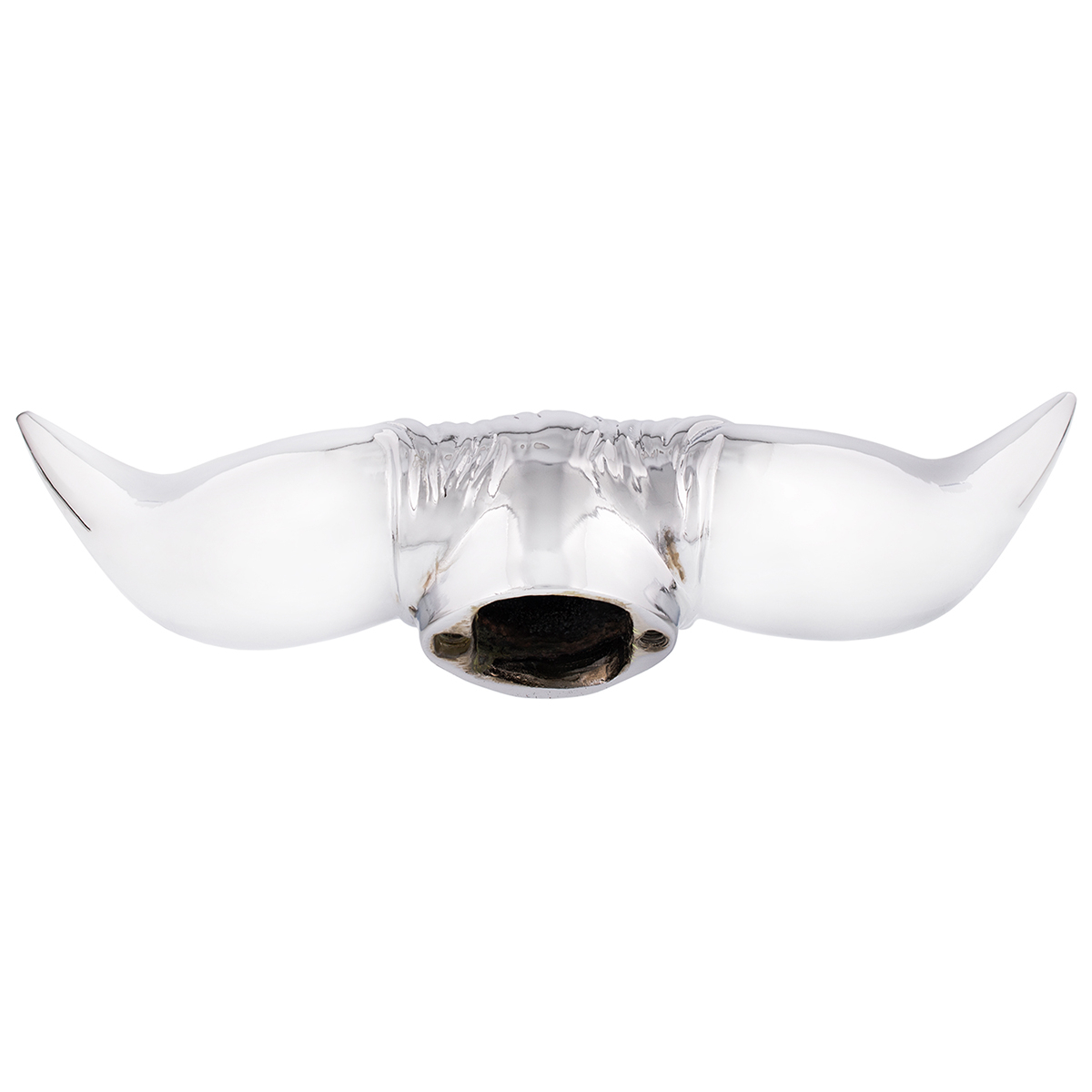 Die-Cast Bull Horn Hood Ornament - Chrome - Thumbnail 6
