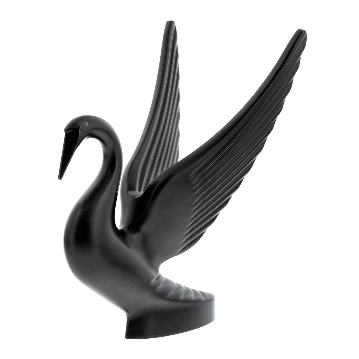 Die-Cast Swan Hood Ornament - Matte Black